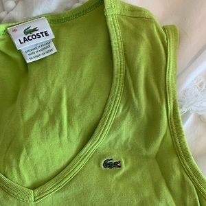 Lime green lacoste tanktop